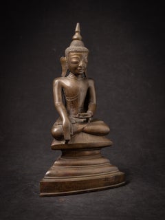 Bouddha Shan birman antique en bronze, provenant de Birmanie