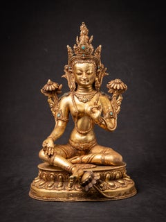 Ancienne statue népalaise de la Tara Verte en bronze, provenant du Népal