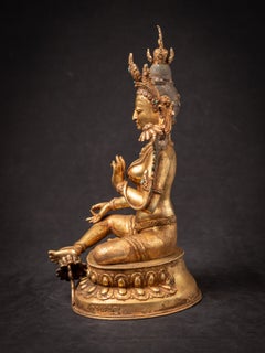 Ancienne statue népalaise de la Tara Verte en bronze, provenant du Népal