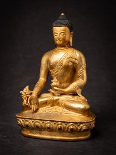 Old bronze Nepali Medicine Buddha statue from Nepal