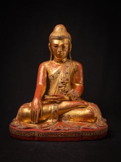 Beautiful antique wooden Burmese Mandalay Buddha from Burma