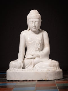 Newly made Burmese marble Buddha statue from Burma