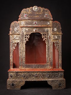 Antique wooden Burmese Buddha temple from Burma