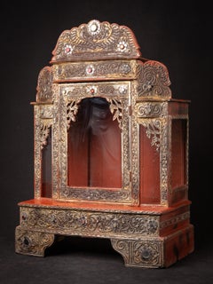 Antique wooden Burmese Buddha temple from Burma