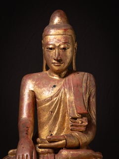 Large antique wooden Burmese Mandalay Buddha from Myanmar