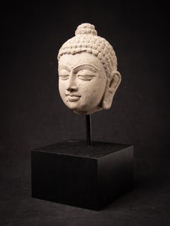 Antique Indian sandstone head of Buddha Shakyamuni from India