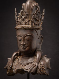 Old bronze Burmese Buddha head from Myanmar