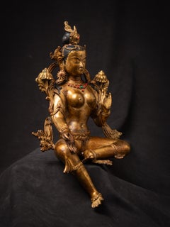 Beautiful old bronze Nepali Green Tara statue from Nepal