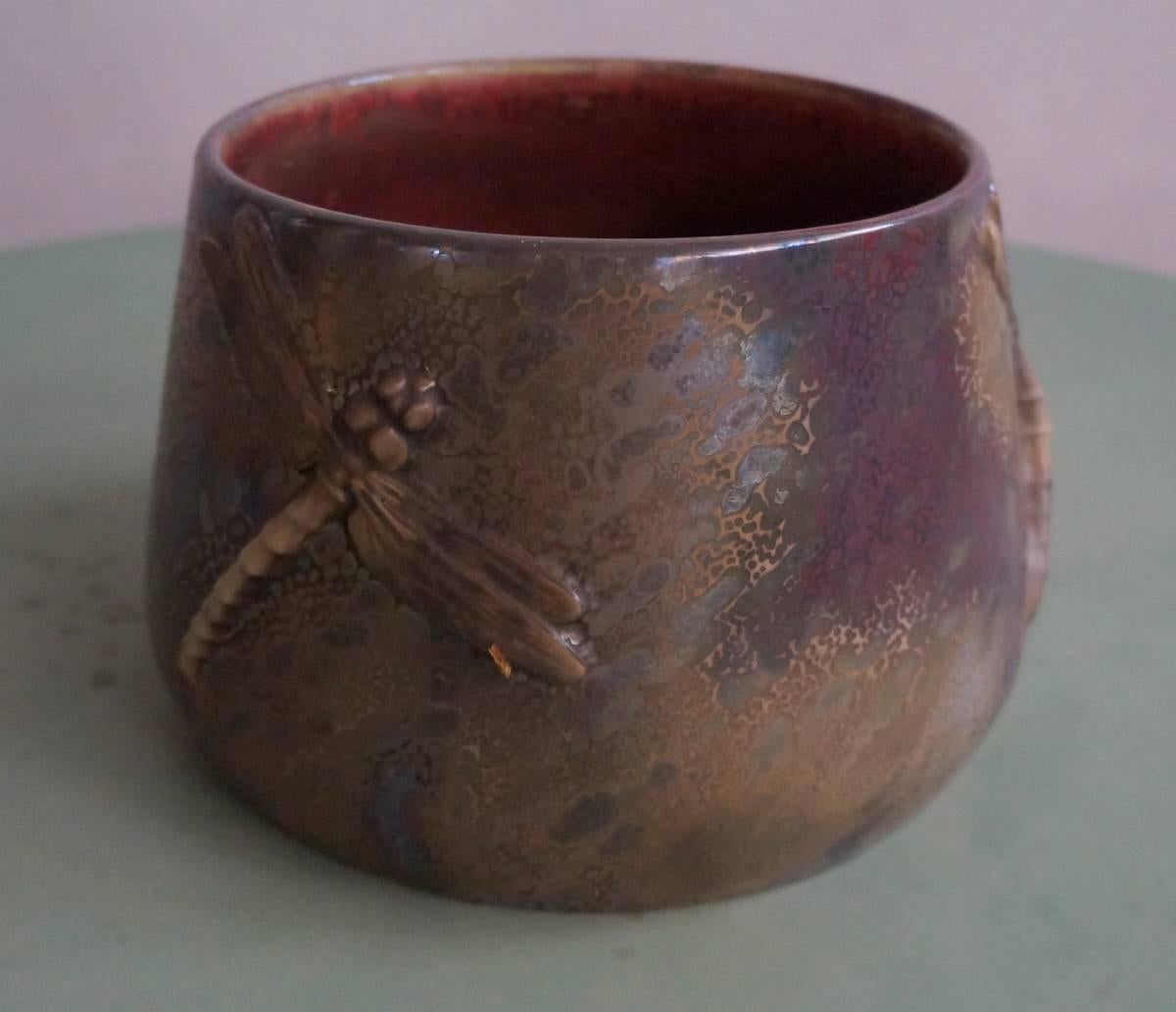 Dragonfly Bowl by Keller Guérin Luneville In Good Condition In Brooklyn, NY