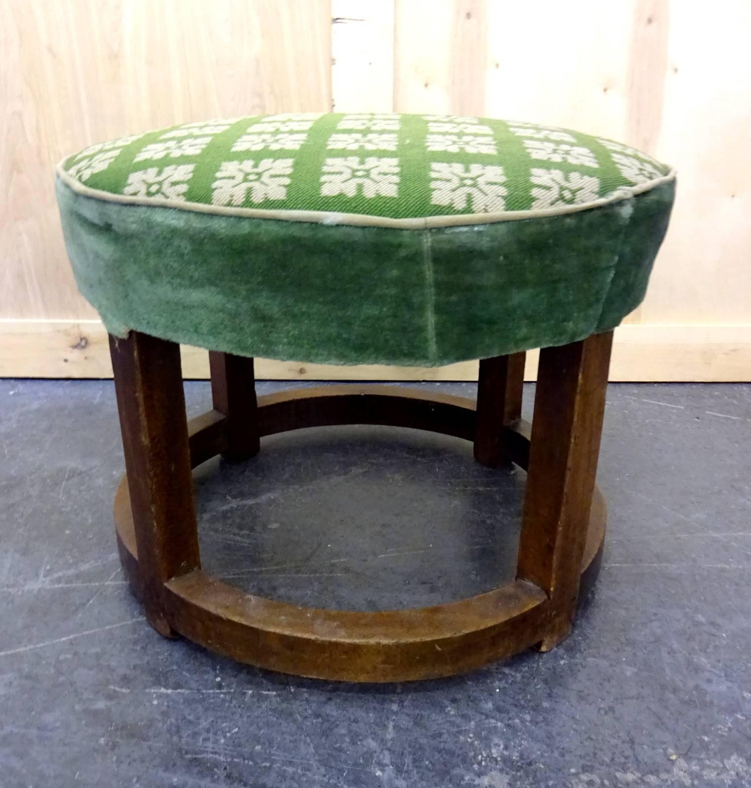 French Canvas Ottoman from the 1930s For Sale