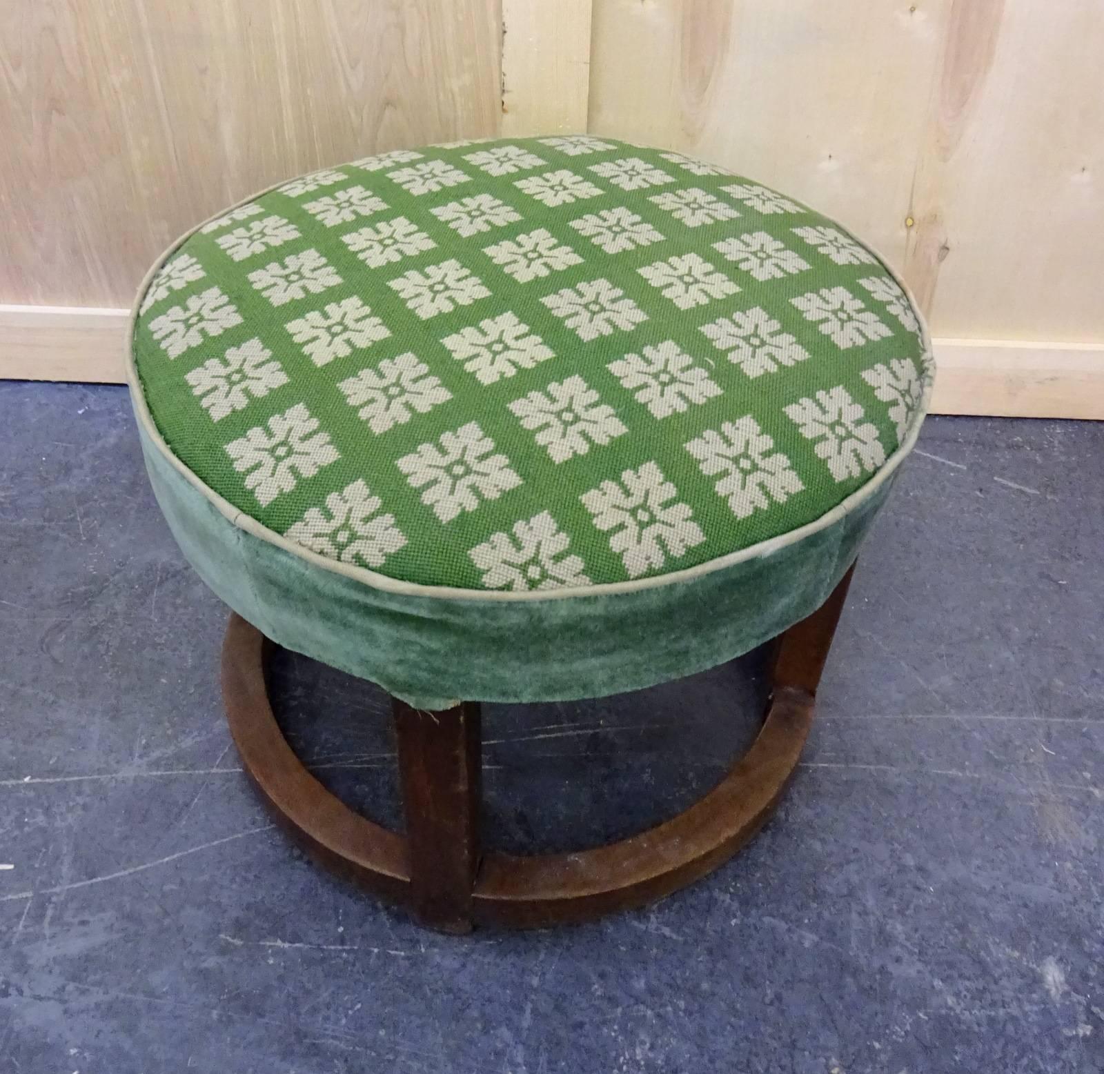 Art Deco Canvas Ottoman from the 1930s For Sale