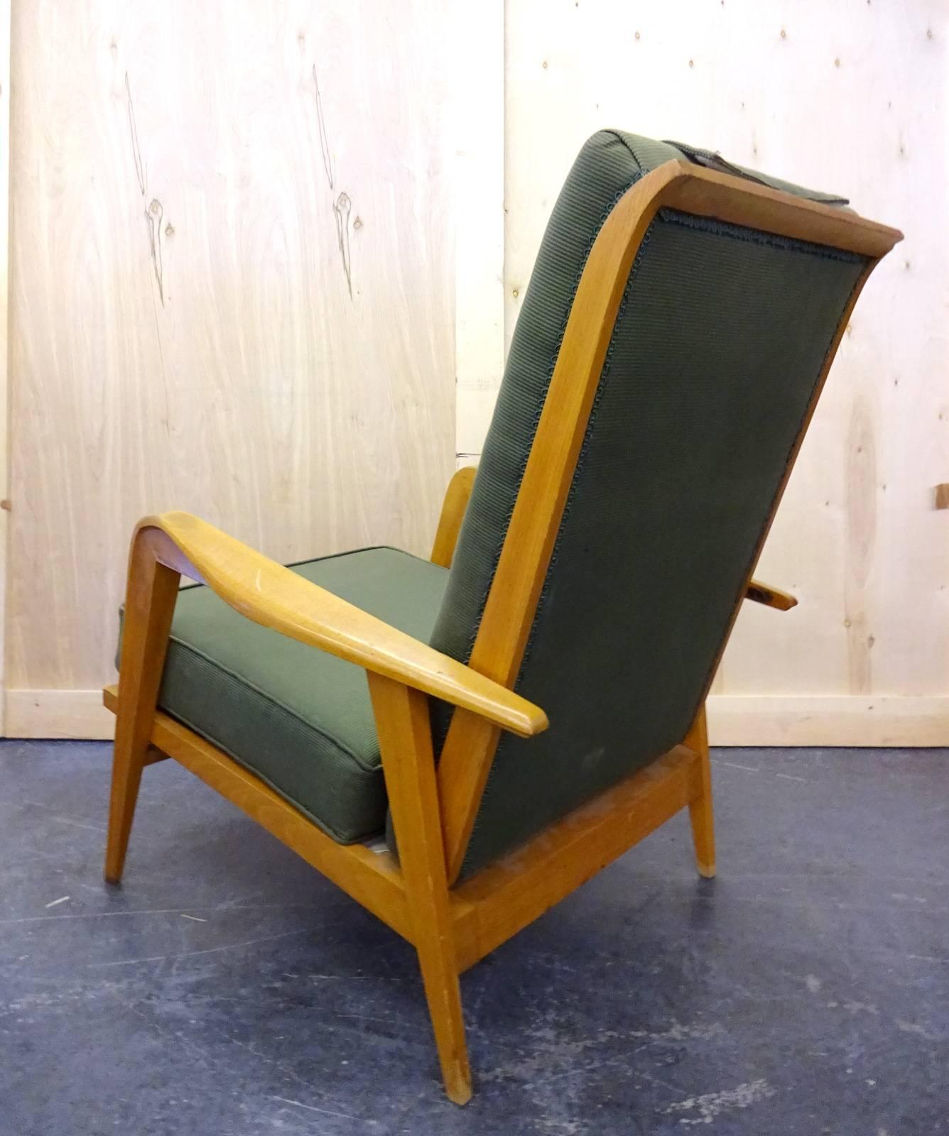 20th Century Pair of Reclining Armchairs by Etienne Henri Martin For Sale