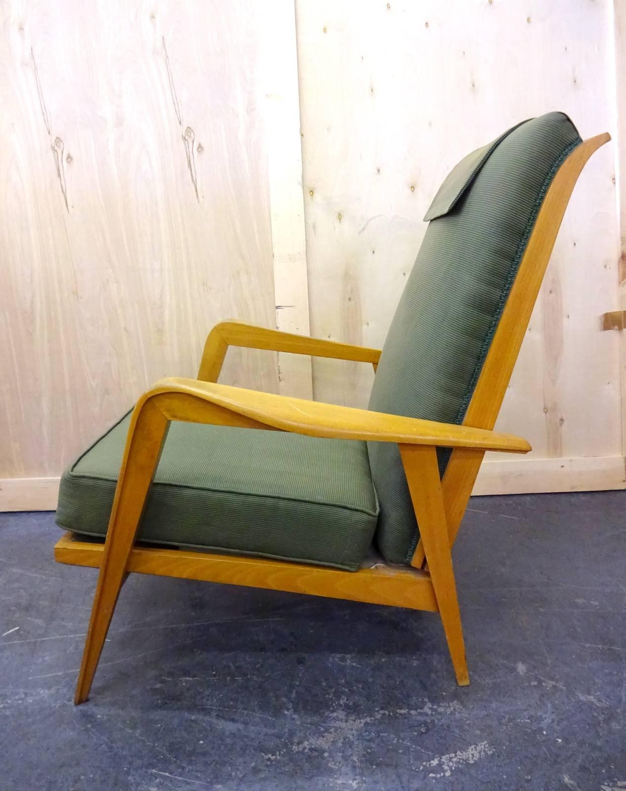 Paire de fauteuils inclinables par Etienne Henri Martin État moyen - En vente à Brooklyn, NY