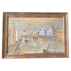 Magnífico paisaje marino orientalista del siglo XX – Óleo de L.A. Housset