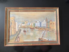 Magnífico paisaje marino orientalista del siglo XX – Óleo de L.A. Housset
