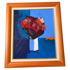 Pintura floral abstracta – Escuela francesa