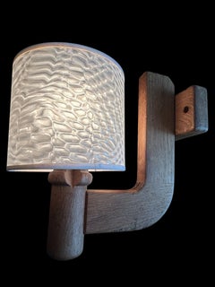 Mid-Century Modern Oak Wall Sconces by Guillerme et Chambron, 1950