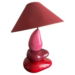 Lampe de table « Pebble » de François Châtain, en céramique et laiton, création des années 1980