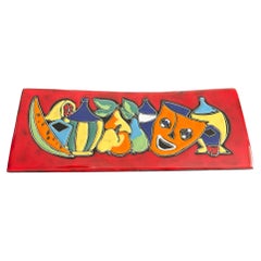 Set of 2 Italian Ceramic Decorative Plaques, 1960's