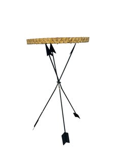Mid-Century Modern Arrow Side Table, Wood & Metal, France, 1950s