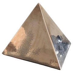 Gilt Ceramic Pyramid Sculpture in the Style of Mithé Espelt