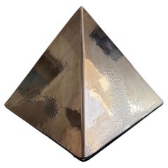 Gilt Ceramic Pyramid Sculpture in the Style of Mithé Espelt