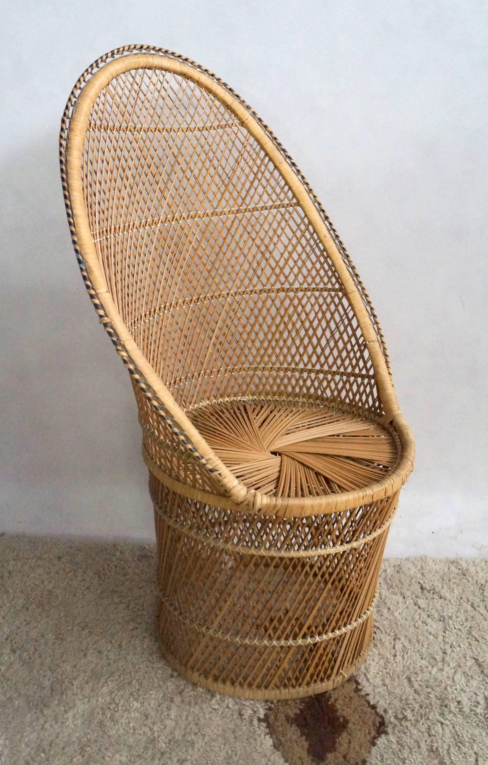 wicker high back chair