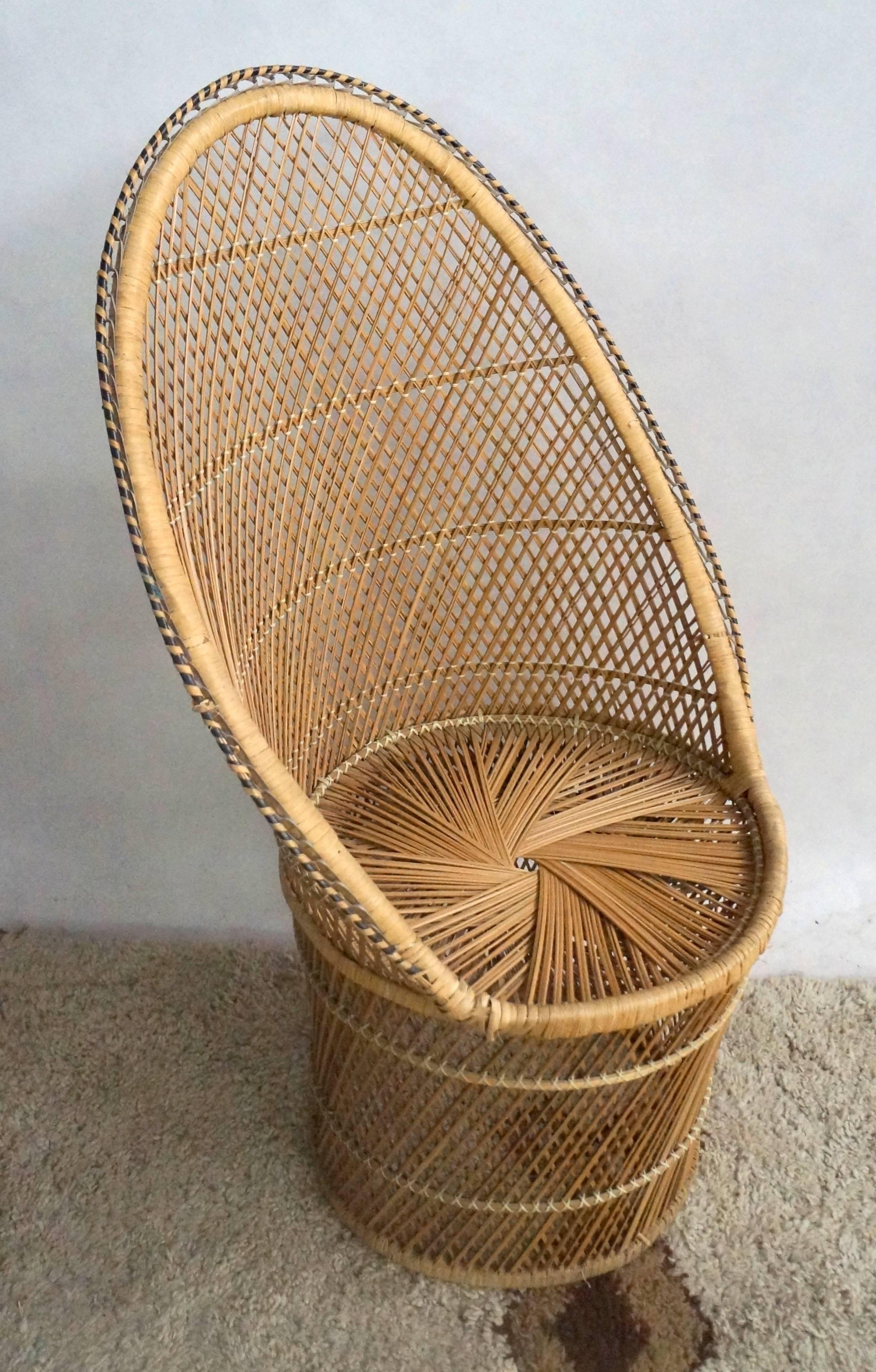 high back wicker chair