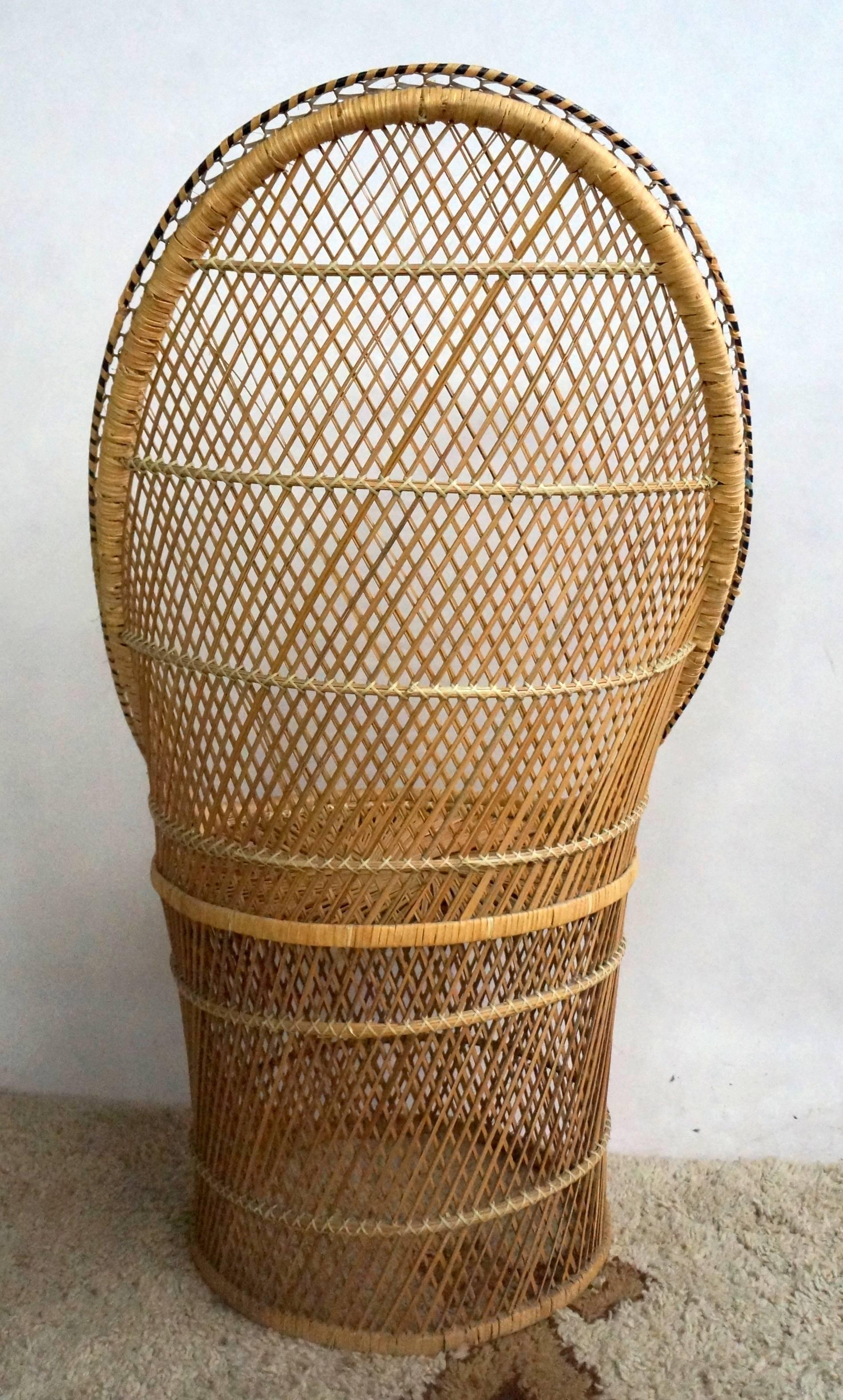 high back wicker rattan chair