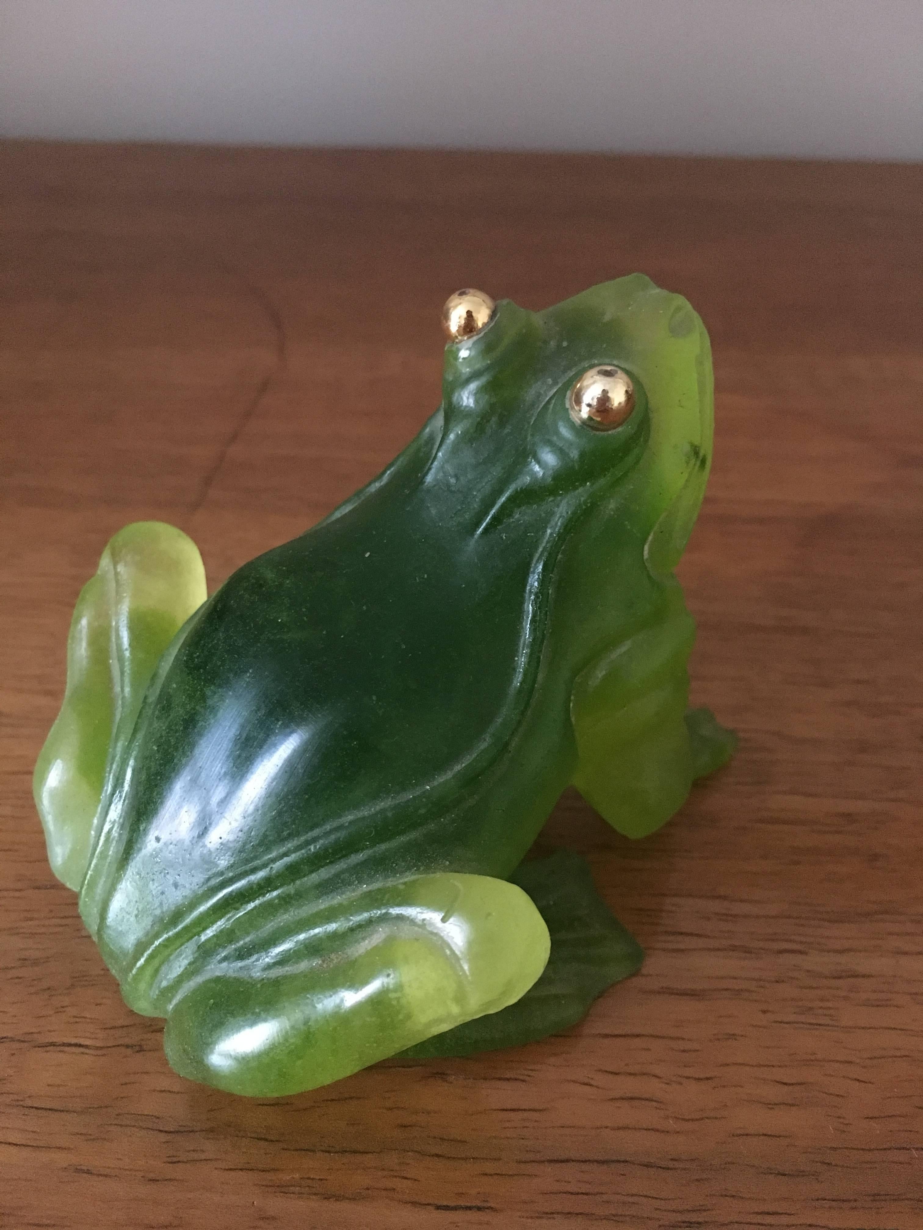 Daum Frog with Gilden Eyes at 1stDibs | jade frog statue dnd, jade frog ...