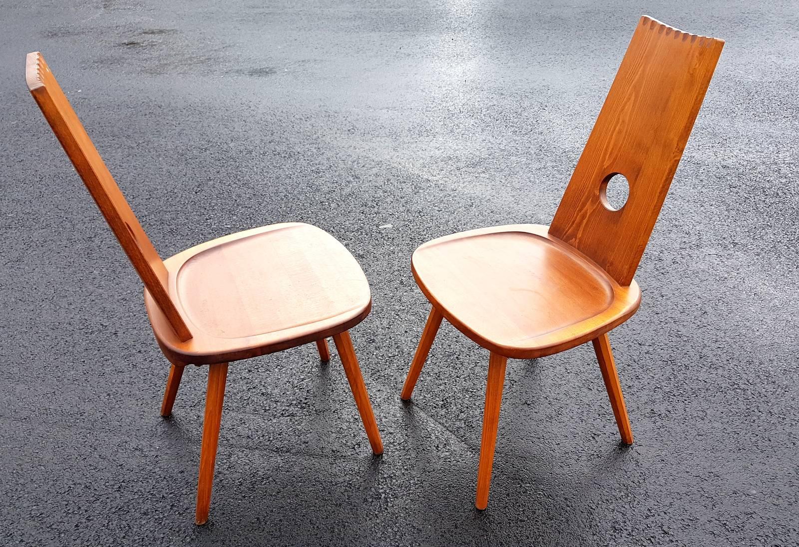 20th Century Pair of Brutalist Chairs For Sale