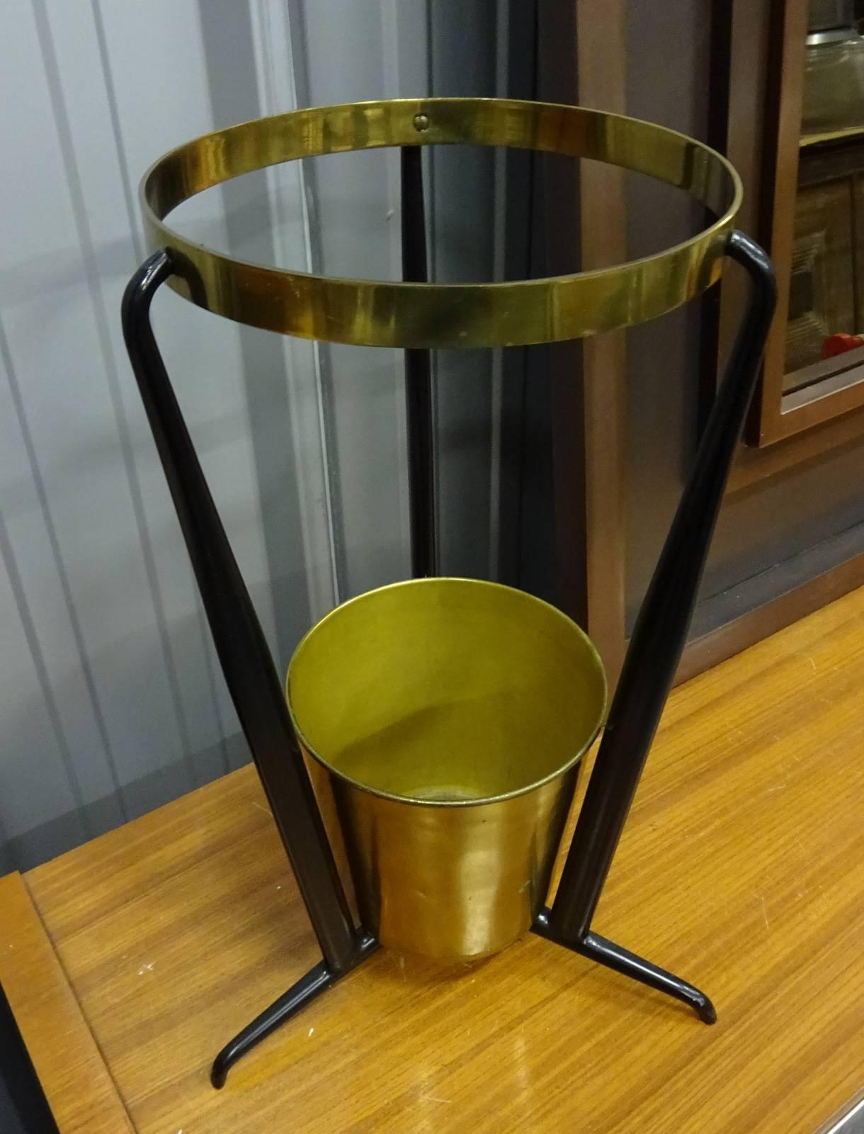 Modern Brass Umbrella Stand from the 1950s