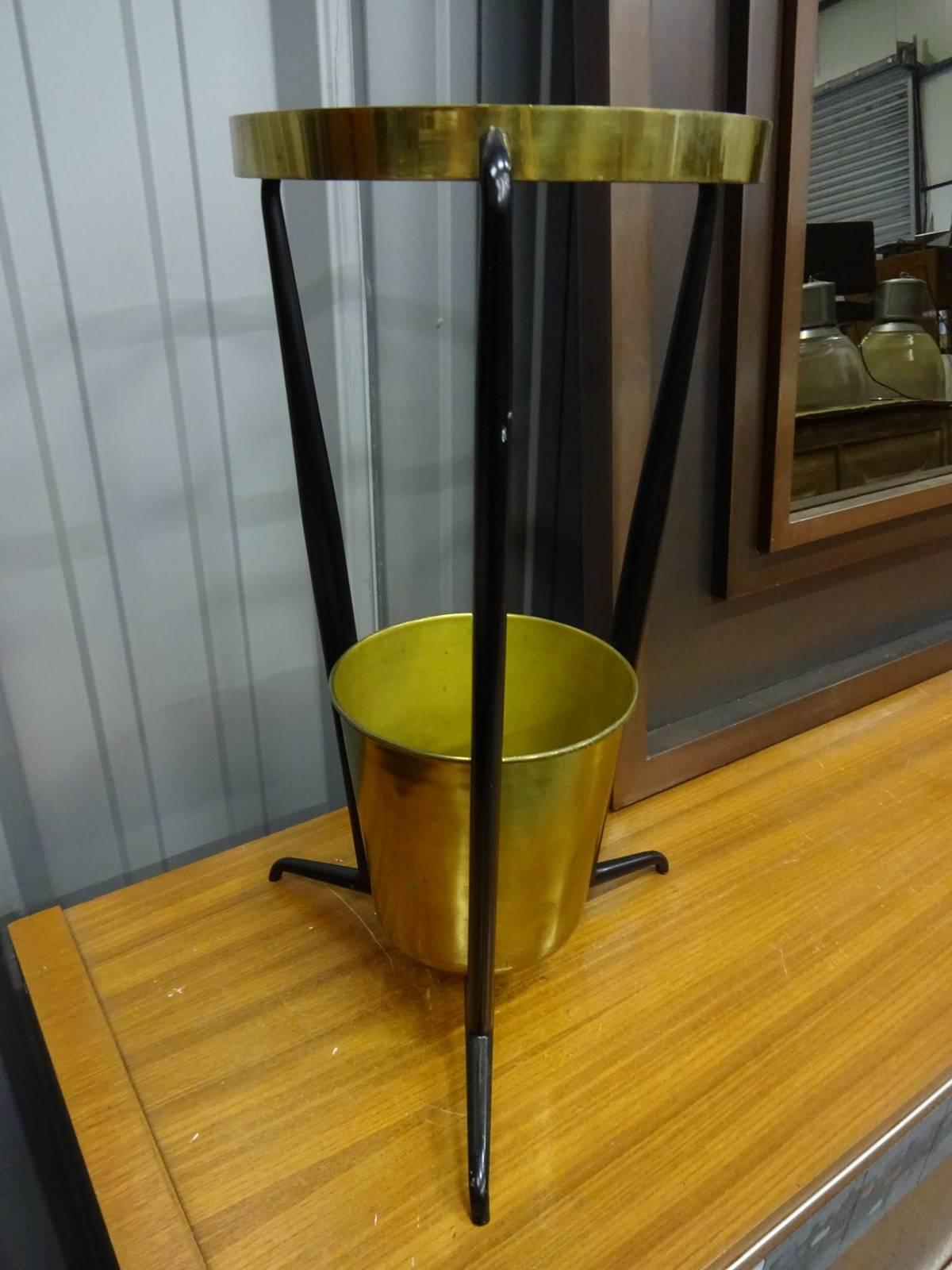 French Brass Umbrella Stand from the 1950s