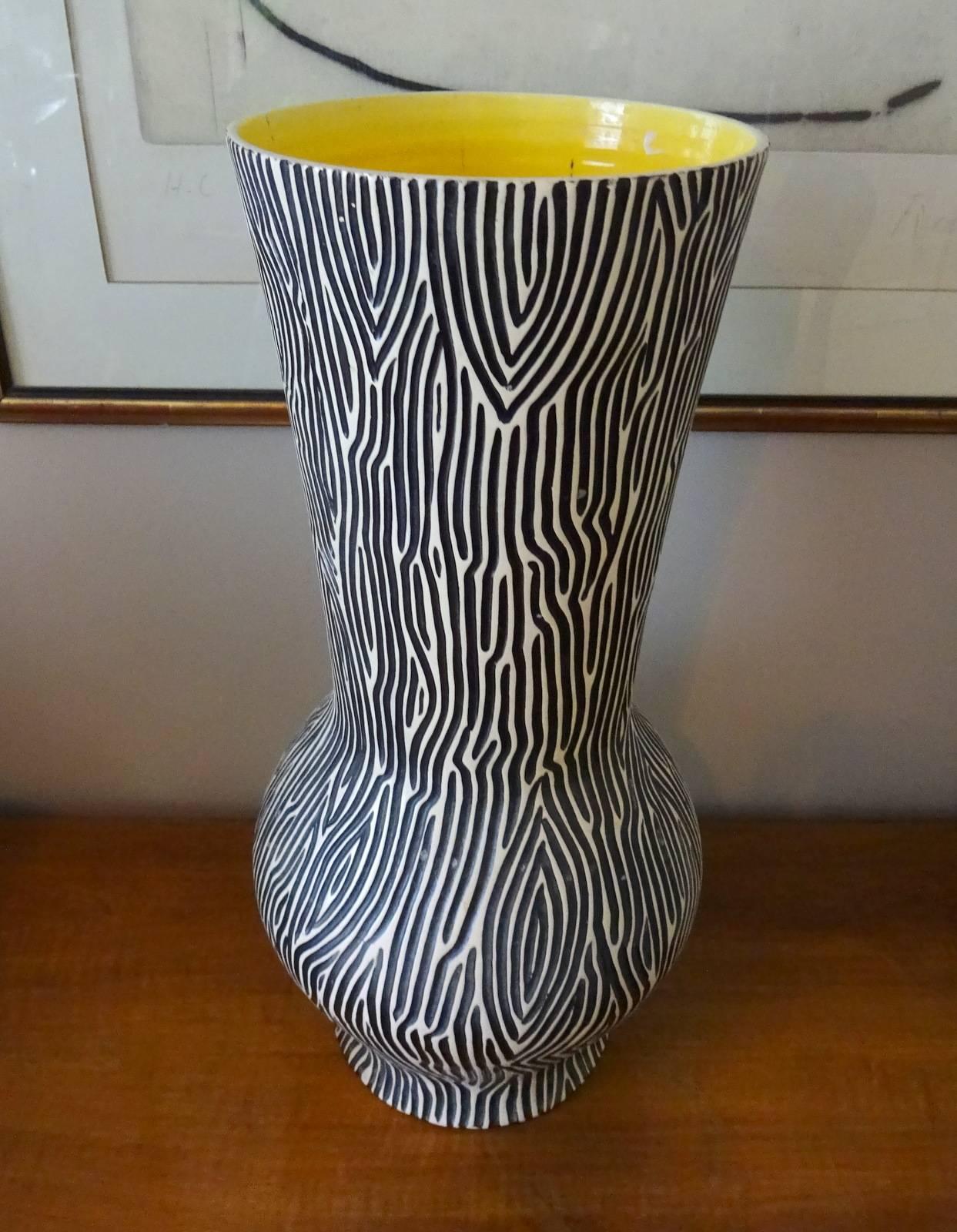 French Rare Large St Clement Vase from the 1950s