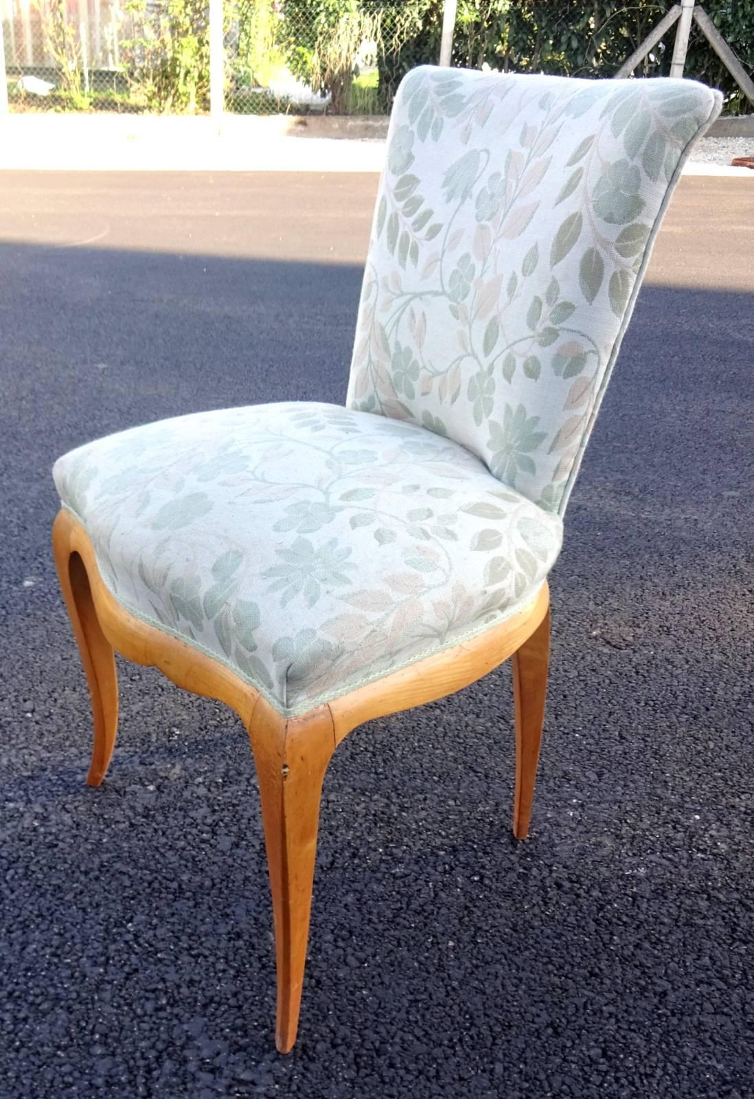 Elegant chair in sycamore designed in the 1940s.