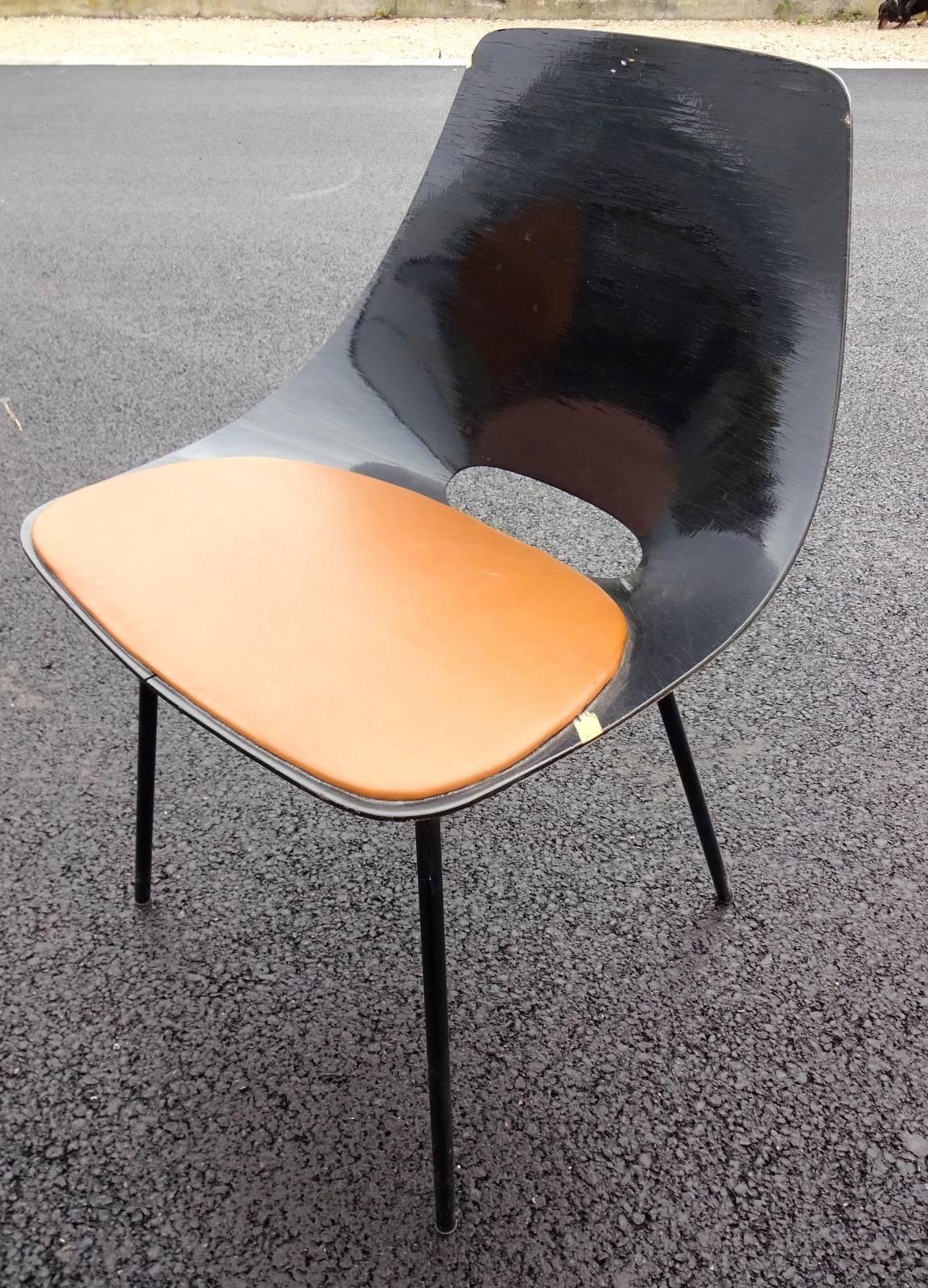 Lacquered Tonneau Chair by Pierre Guariche