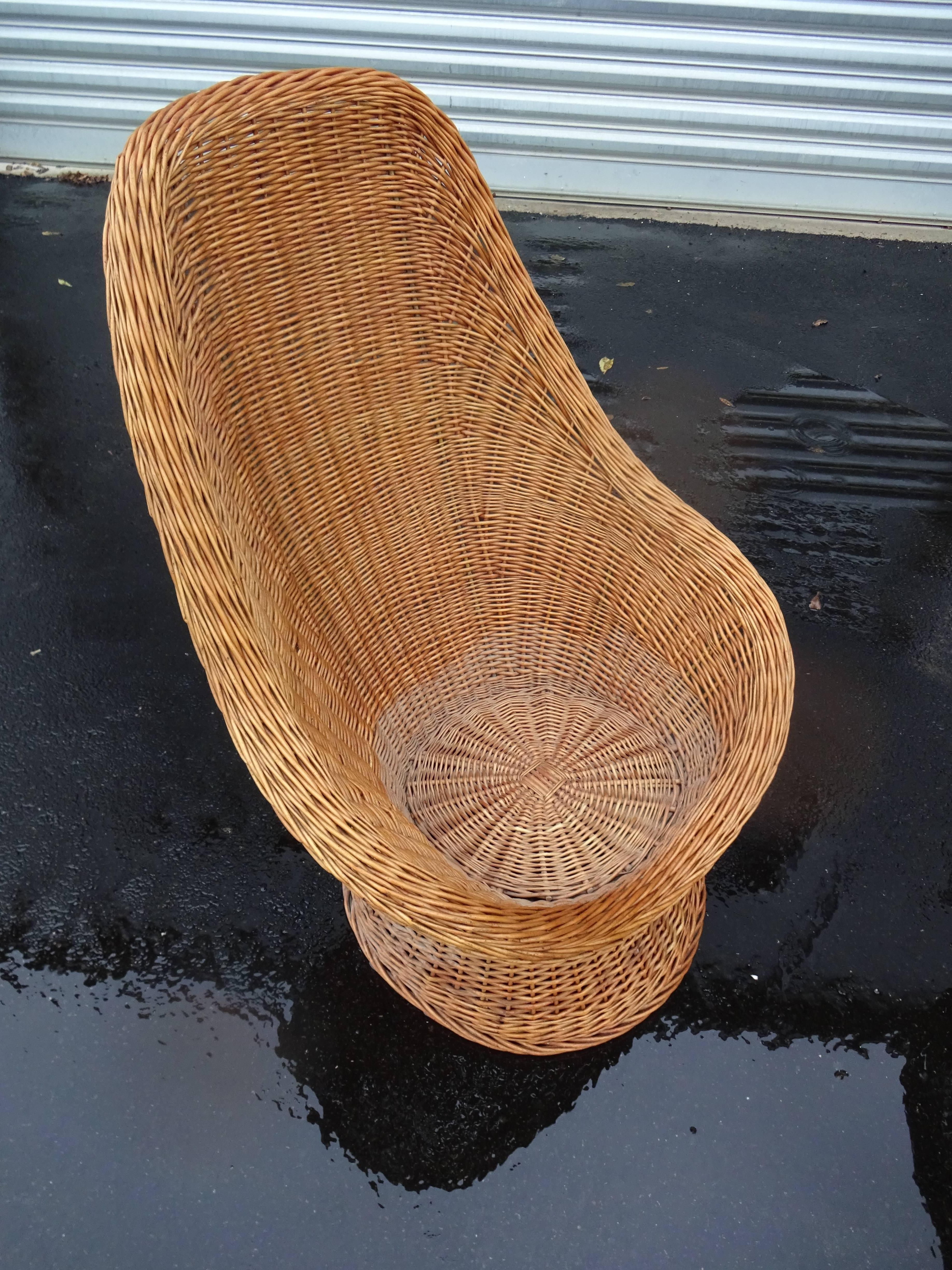 Pair of High Back Rattan Armchairs 2