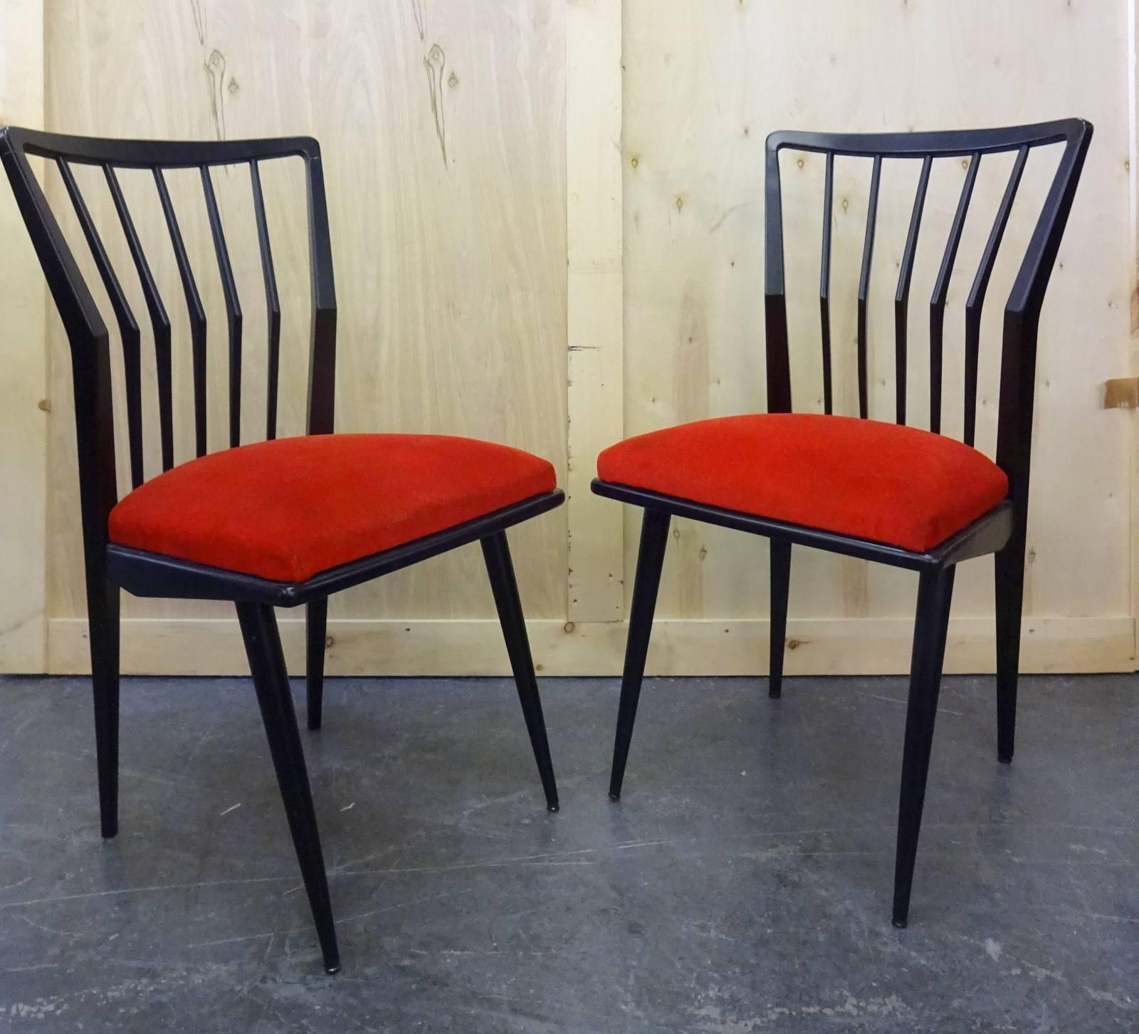 20th Century Set of Four Italian Chairs  For Sale