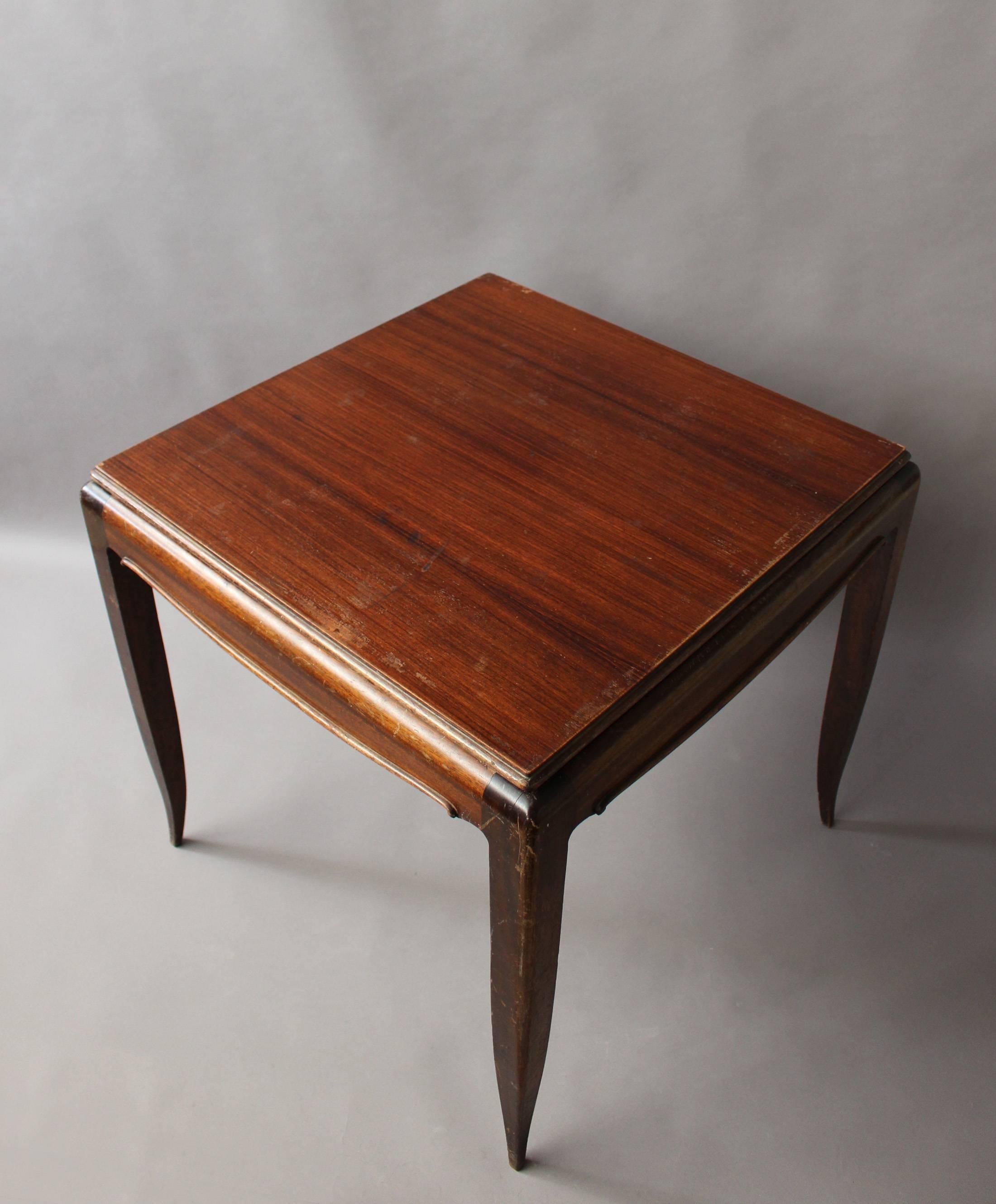 A Fine French Art Deco Rosewood and Mahogany Game Table 4