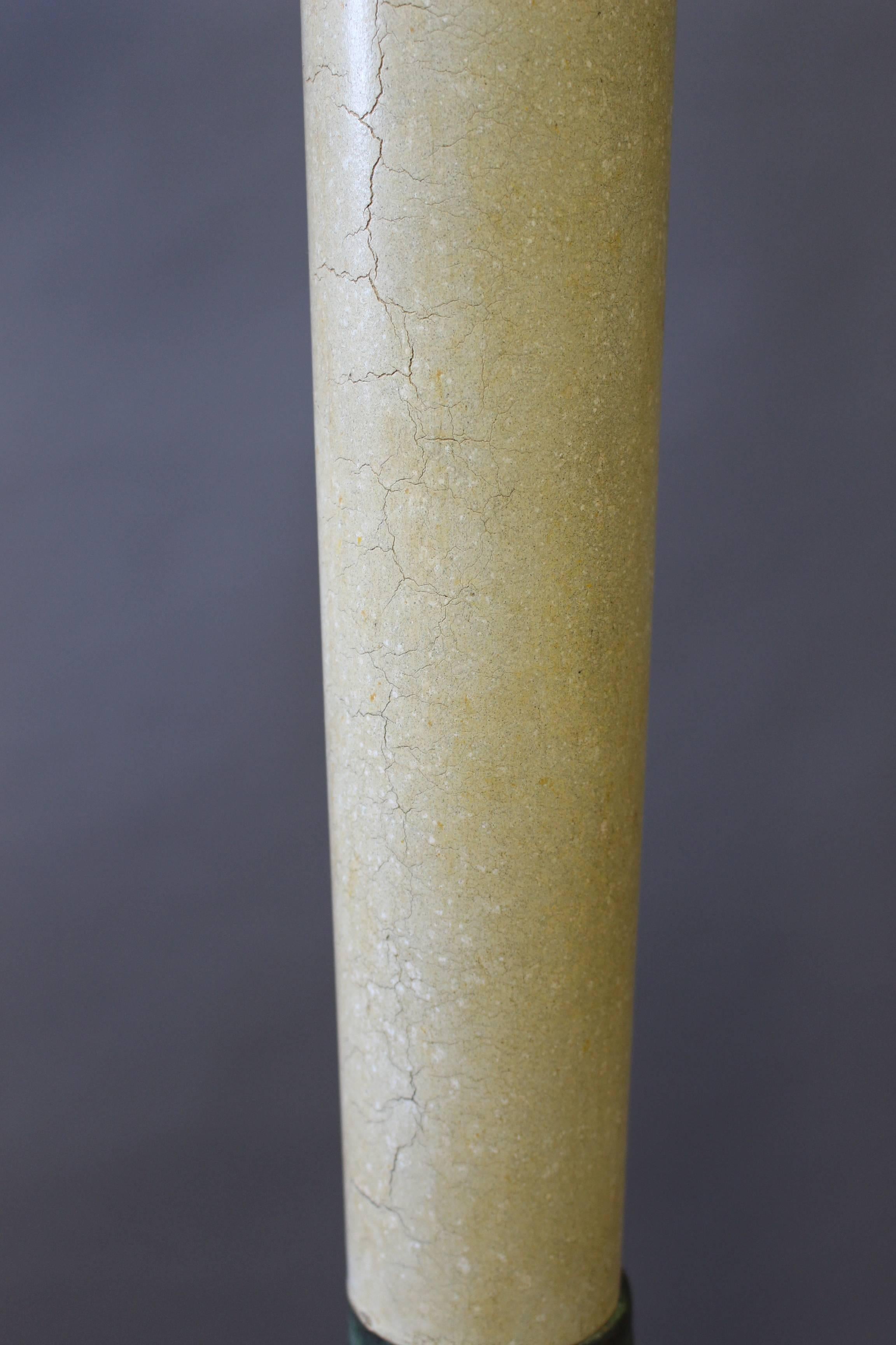 A Large Fine French Art Deco Patina-ed Wood and Metal Floor Lamp For Sale 4