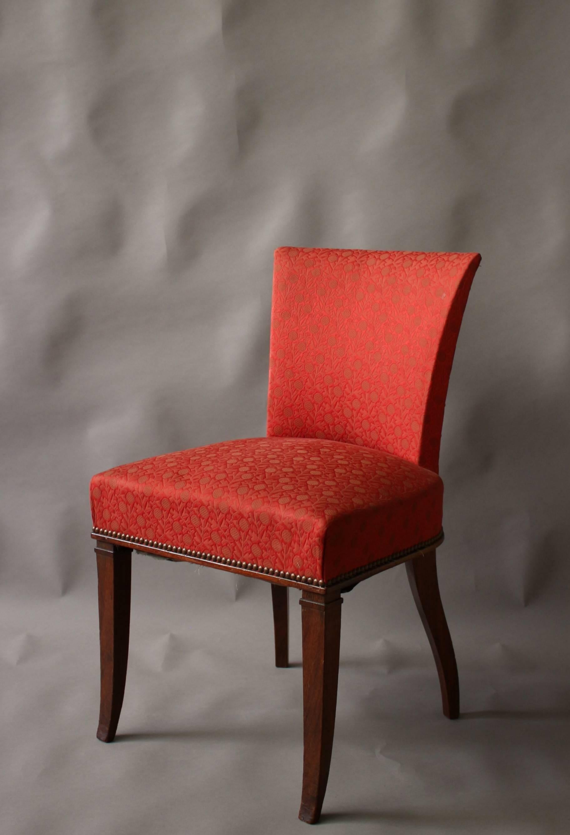 Set aus 6 feinen französischen Art-Déco-Esszimmerstühlen aus Palisanderholz (Französisch)