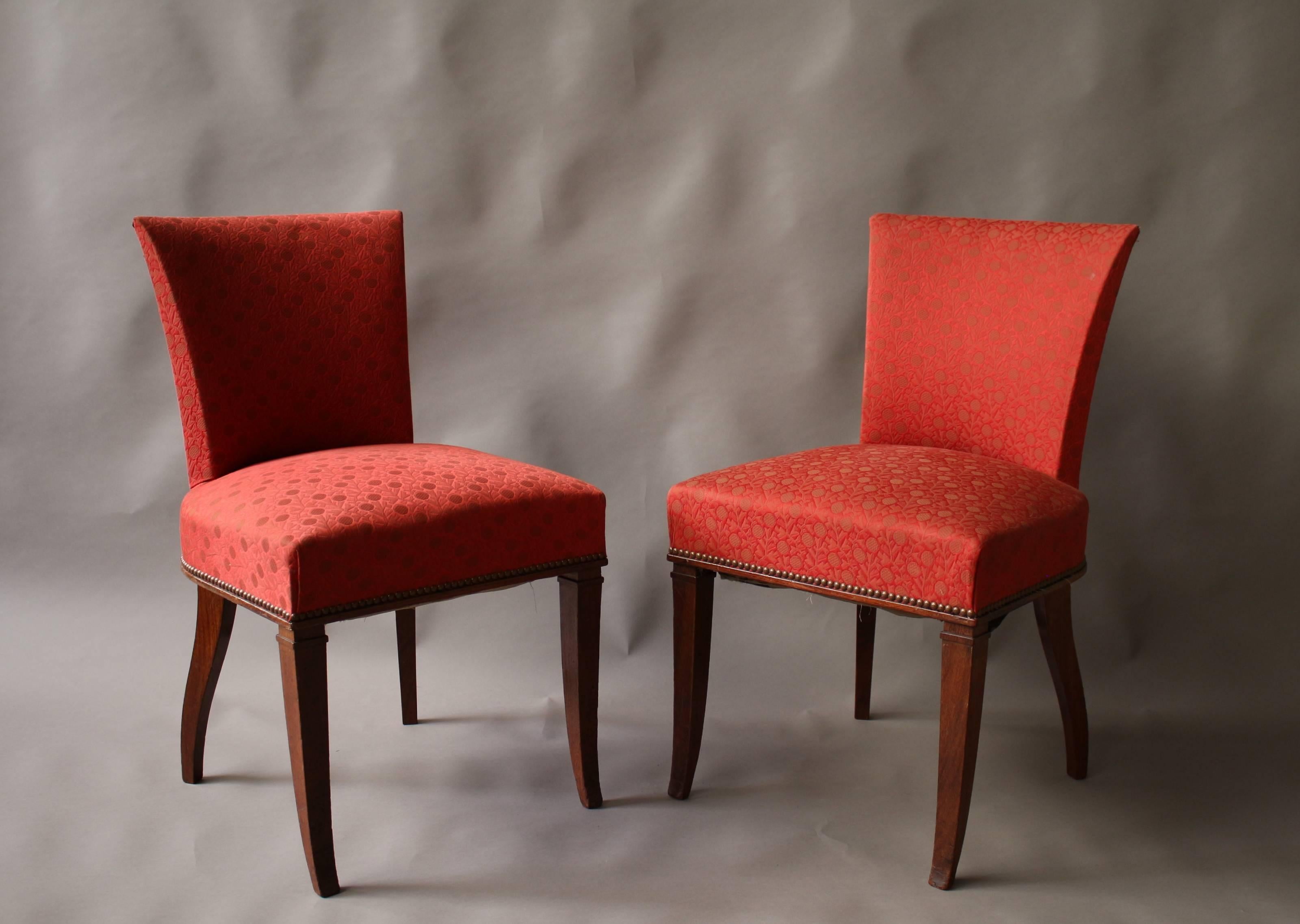 Set aus 6 feinen französischen Art-Déco-Esszimmerstühlen aus Palisanderholz 2