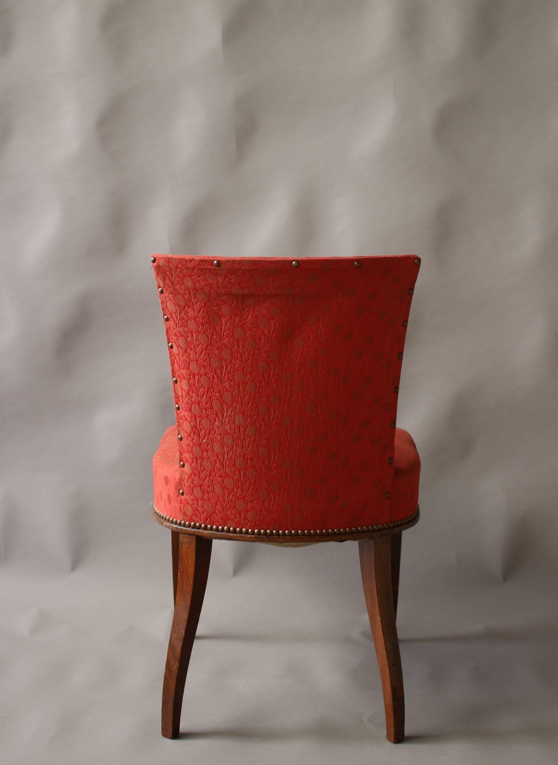 Set aus 6 feinen französischen Art-Déco-Esszimmerstühlen aus Palisanderholz (Rosenholz)