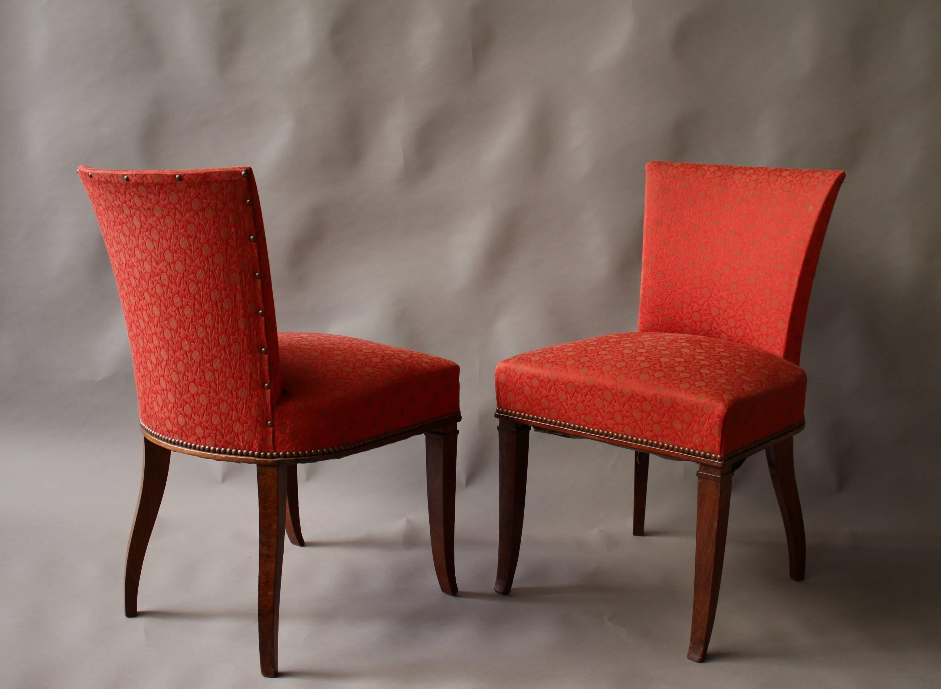 Set aus 6 feinen französischen Art-Déco-Esszimmerstühlen aus Palisanderholz 3