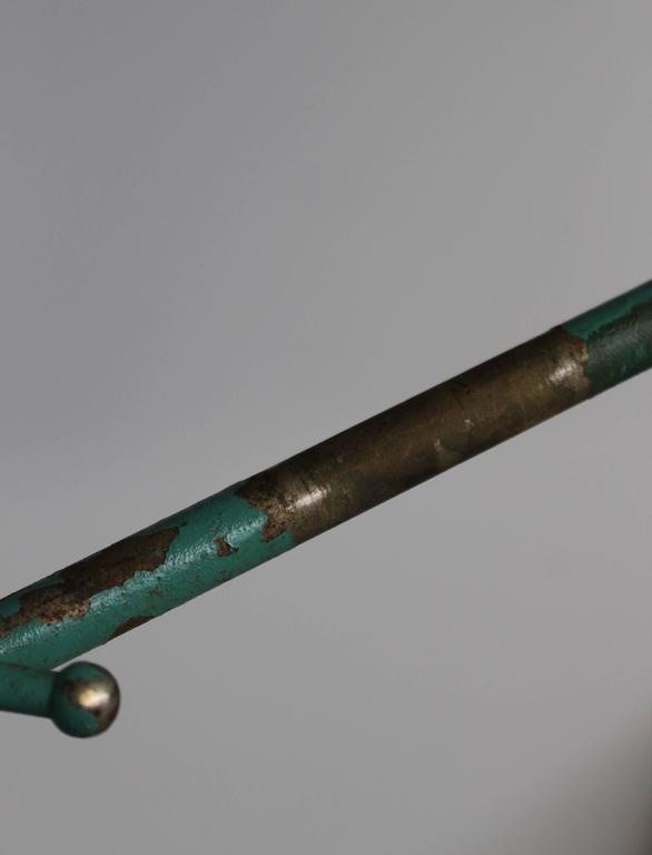 French Adjustable Industrial Green Lacquered Metal Wall Light For Sale at 1stdibs