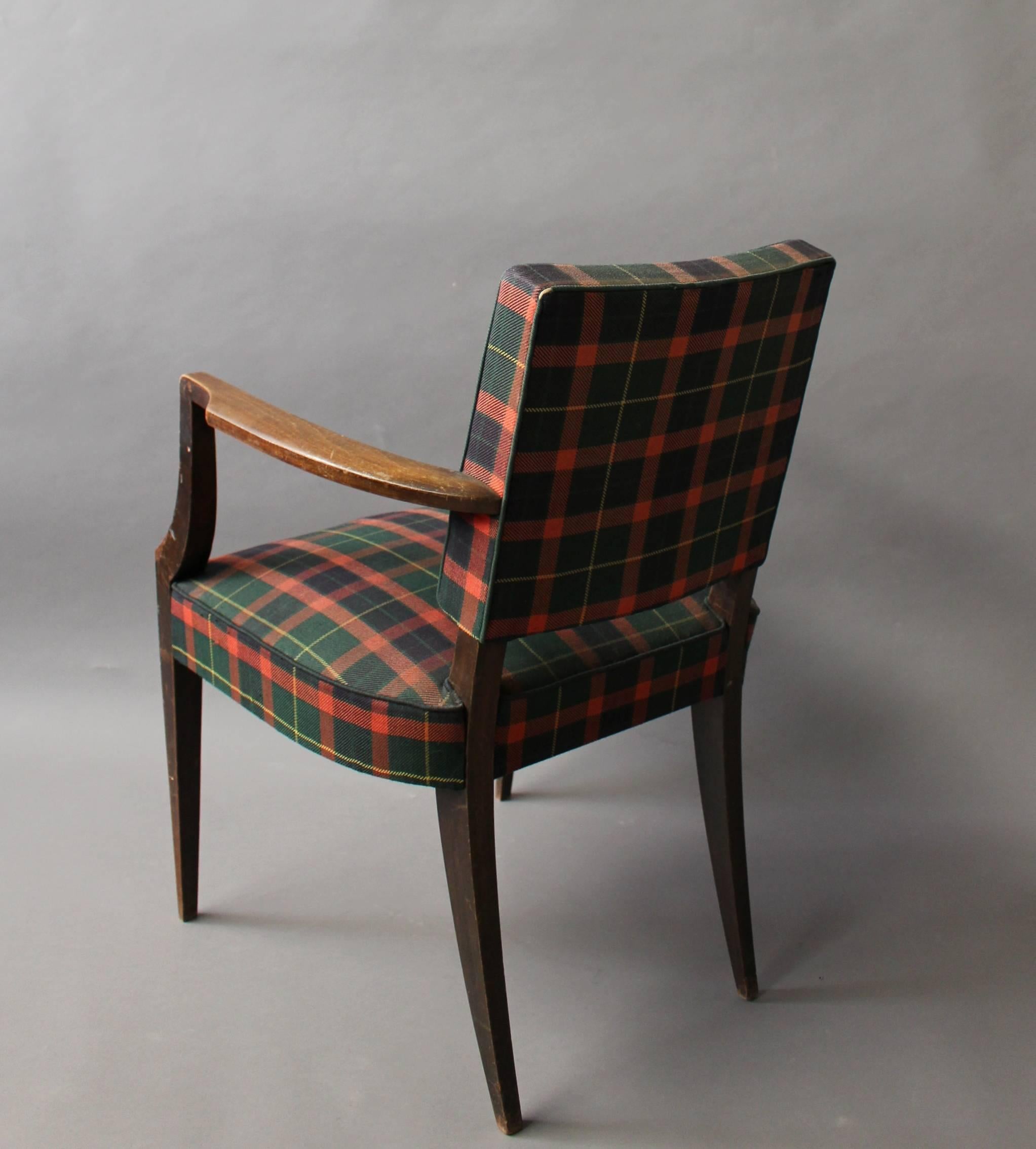fauteuil tissu ecossais