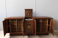 A Fine French Art Deco Walnut Music Cabinet or Sideboard by Jules Leleu