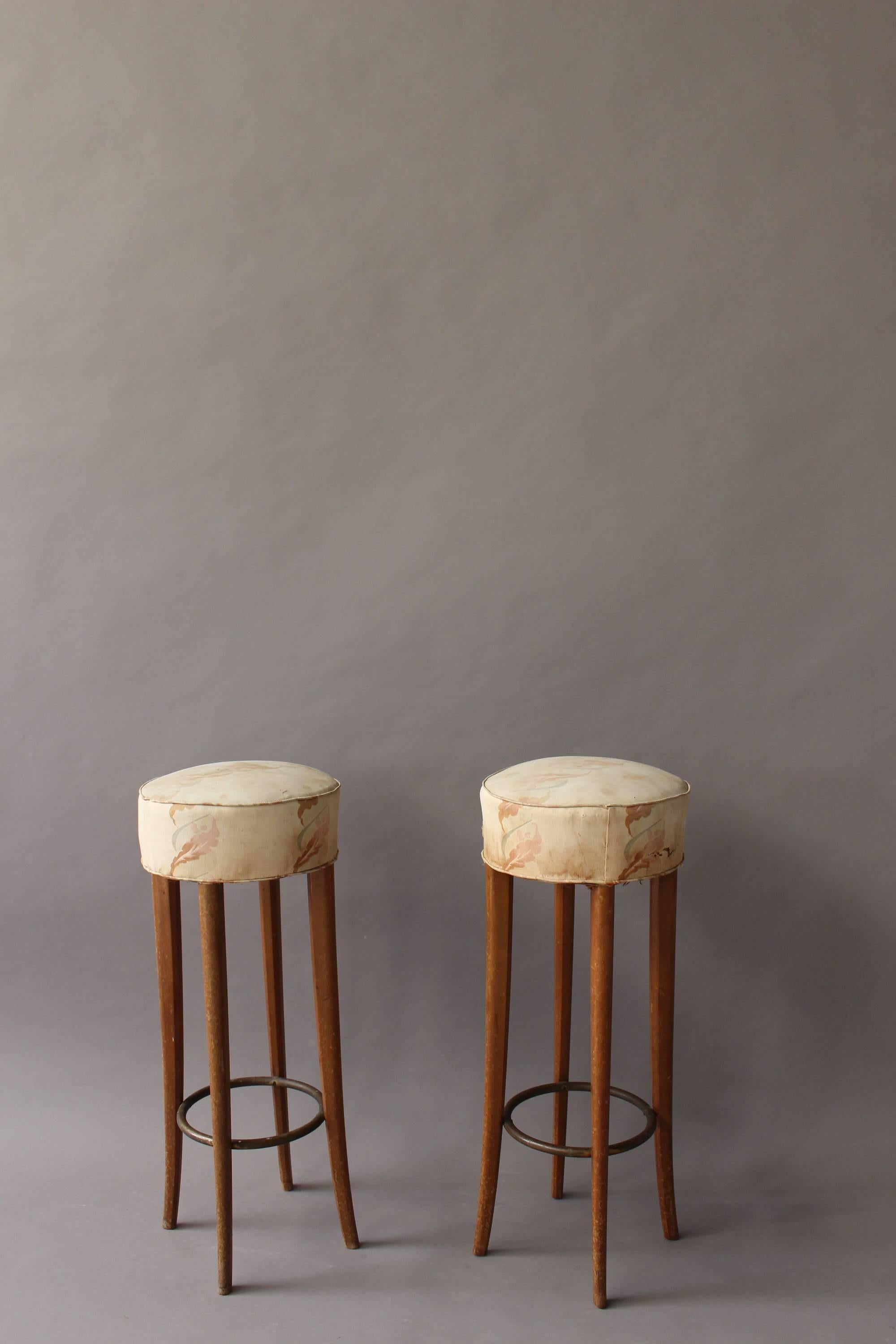 Pair of Fine French Art Deco Bar Stools 4