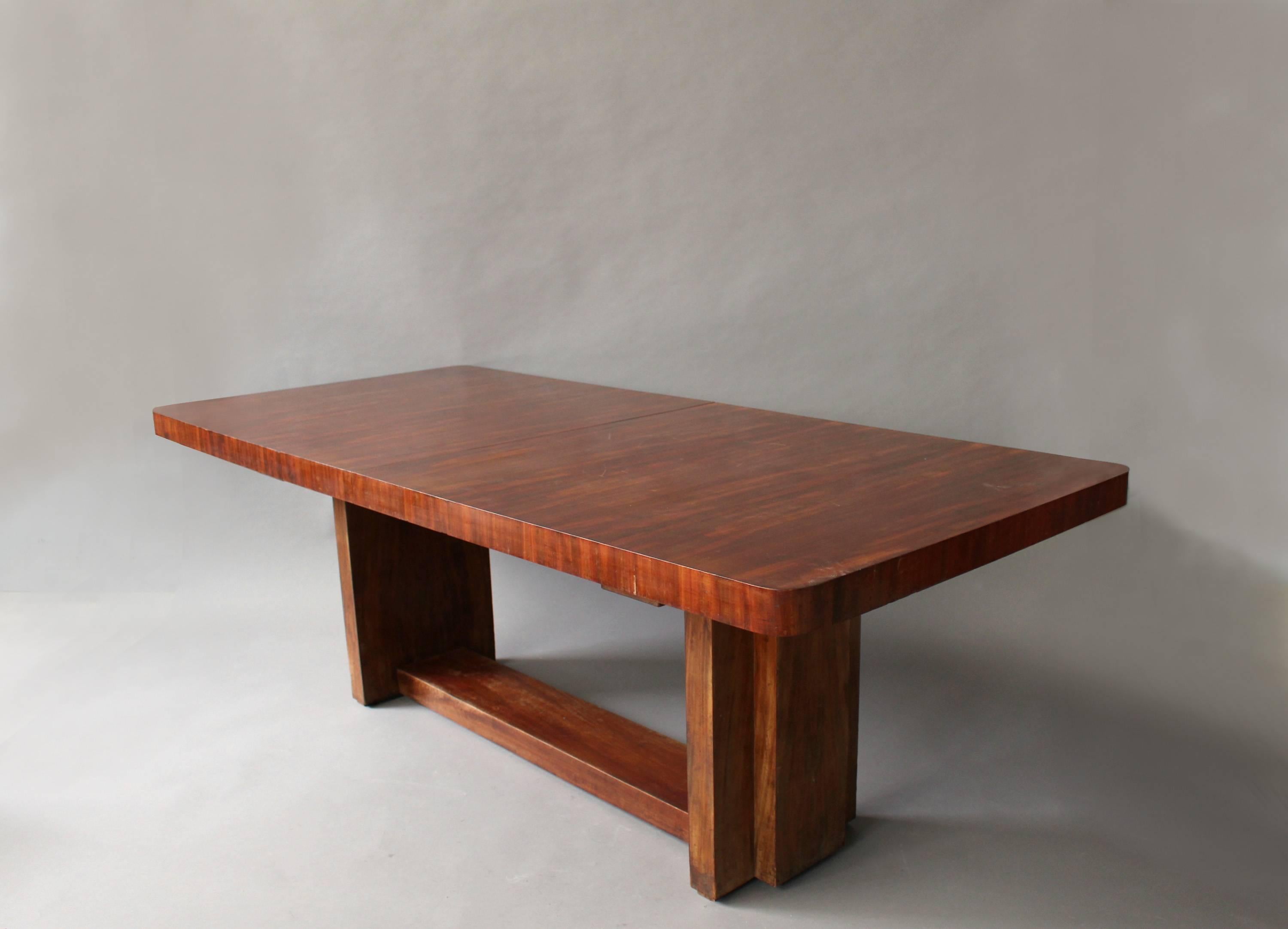 A Fine French Art Deco Modernist Mahogany Dining Table  6