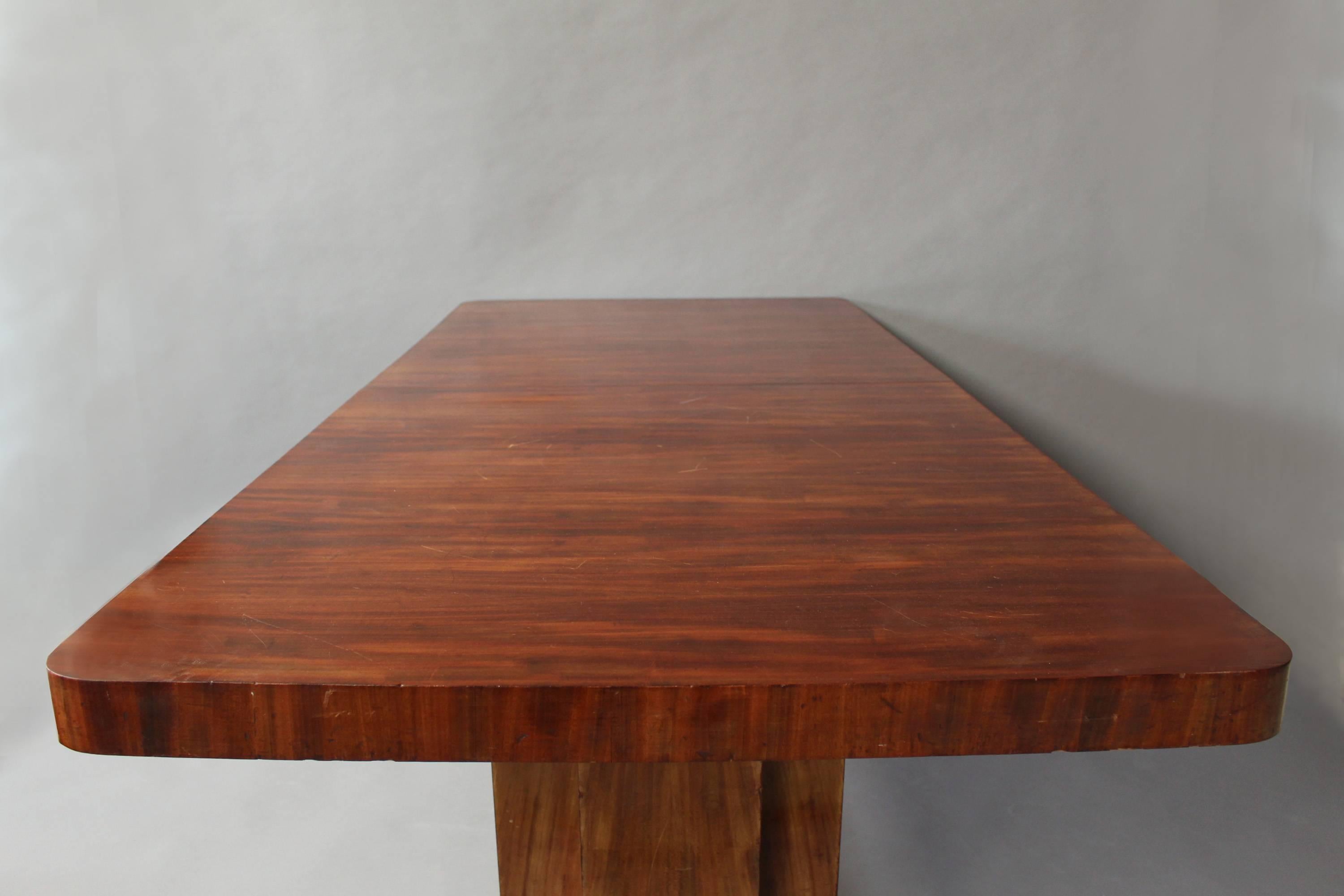 A Fine French Art Deco Modernist Mahogany Dining Table  2